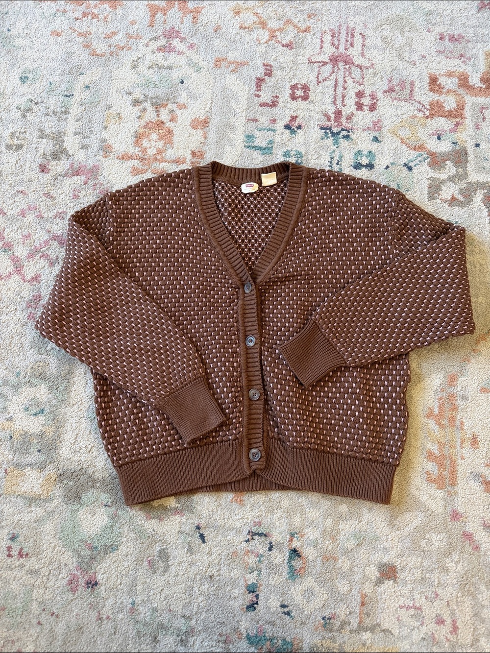 Levi's Brown Textured Button-Front Cardigan